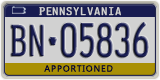 Pennsylvania, Specialty plates (AB-123XX)