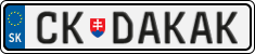 License plate of Slovakia, Vanity Plates
