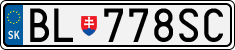 License plate of Slovakia, Cars
