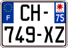 French license plate, SIV (ordinary)