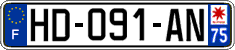 French license plate, SIV (ordinary)
