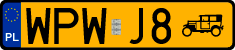 License plates of Poland, Oldtimers