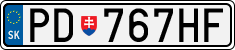 License plate of Slovakia, Cars