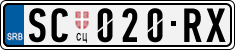 License plate of Serbia, Cars