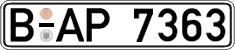 German license plate, Regular plates