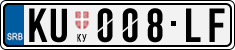 License plate of Serbia, Cars
