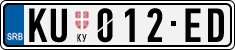 License plate of Serbia, Cars