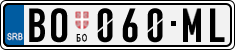 License plate of Serbia, Cars