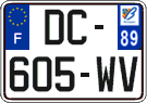 French license plate, SIV (ordinary)