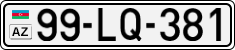 License plate of Azerbaijan, Cars