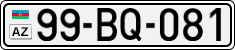 License plate of Azerbaijan, Cars