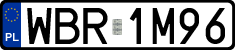 License plates of Poland, Regular car plates
