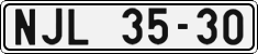 License plate of the Czech Republic, Cars (1960)