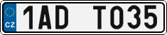 License plate of the Czech Republic, Cars (2001)