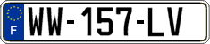 French license plate, SIV (temporary)