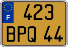 French license plate, FNI