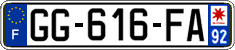 French license plate, SIV (ordinary)