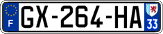 French license plate, SIV (ordinary)