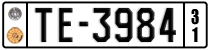 License plate of Greece, 1972 year system