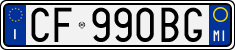 License plate of Italy, Cars (1994 year series)