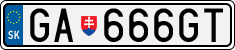 License plate of Slovakia, Cars