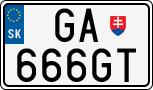 License plate of Slovakia, Cars