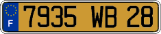 French license plate, FNI