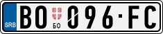 License plate of Serbia, Cars