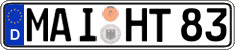German license plate, Regular plates