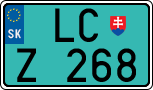 License plate of Slovakia, Special vehicles