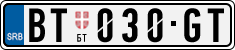 License plate of Serbia, Cars