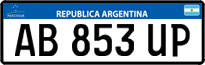 Kentekens uit Argentinië, Auto`s (Mercosur, AB 123 CD)