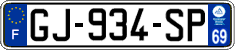 French license plate, SIV (ordinary)
