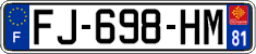 French license plate, SIV (ordinary)