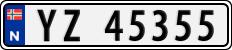 License plate of Norway, Cars