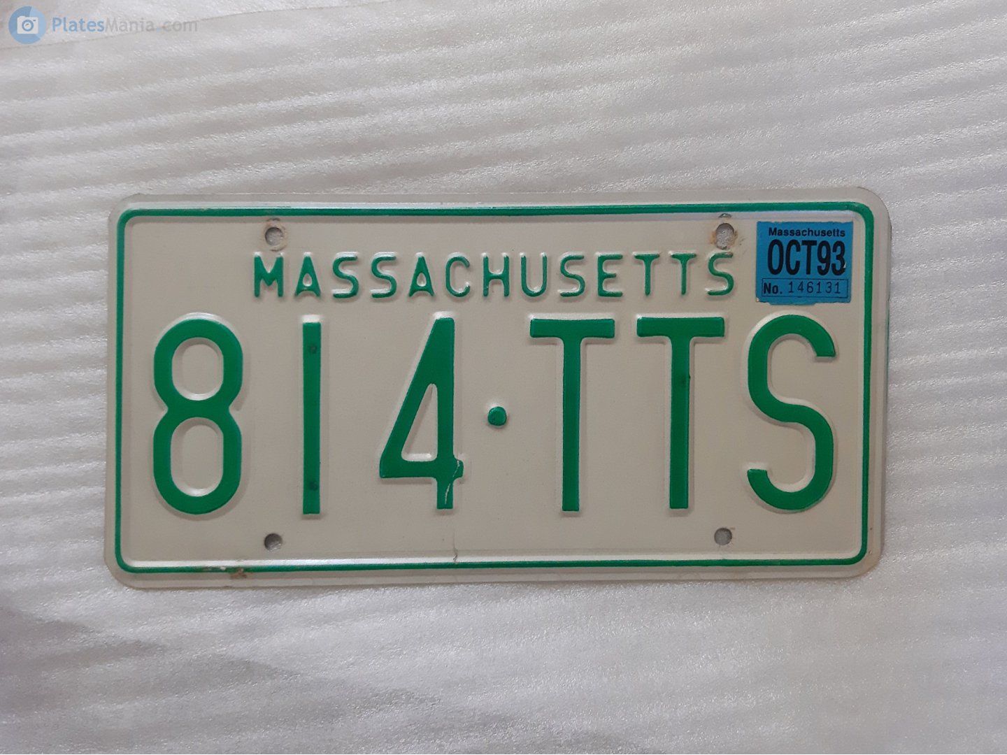 814-TTS, License plate without vehicle 