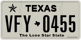 Texas, Regular plates (2012) (АBC-1234)