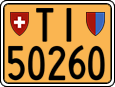 License plate of Switzerland, Slow vehicles (yellow)