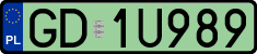 License plates of Poland, Electric vehicles