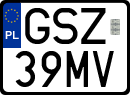 License plates of Poland, Special vehicles and motorcycles