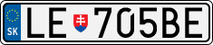 License plate of Slovakia, Cars