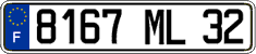 French license plate, FNI