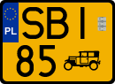 License plates of Poland, Oldtimers