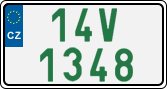 License plate of the Czech Republic, Oldtimers (2001)