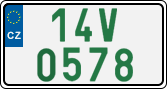 License plate of the Czech Republic, Oldtimers (2001)
