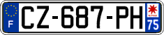 French license plate, SIV (ordinary)