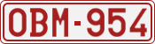 License plate of Belgium, 1951 year system
