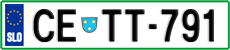 License plate of Slovenia, Cars