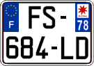 French license plate, SIV (ordinary)
