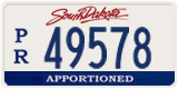 South Dakota, Apportioned (P/R 12345)